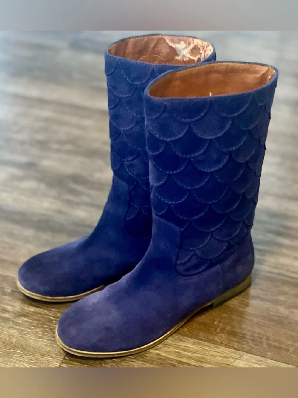 LUCKY Purple Suede Afina Mermaid Vintage Boho Festival Boots 8.5 - Picture 5 of 14